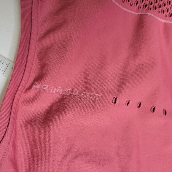 ADIDAS L 12 14 MAUVE PINK STRETCHY ATHLETIC CAP SLEEVE WORKOUT SHIRT TOP - Picture 4 of 6